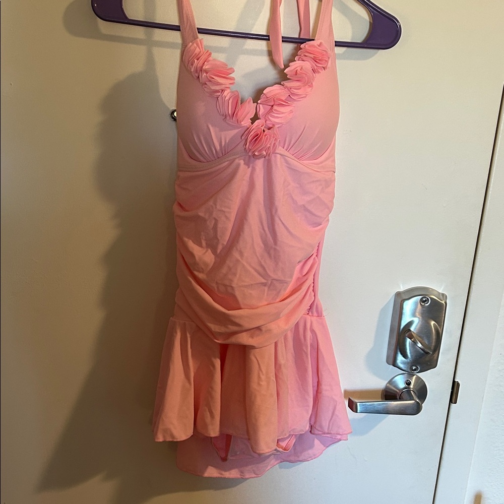 Pink Floral Swimsuit Dress